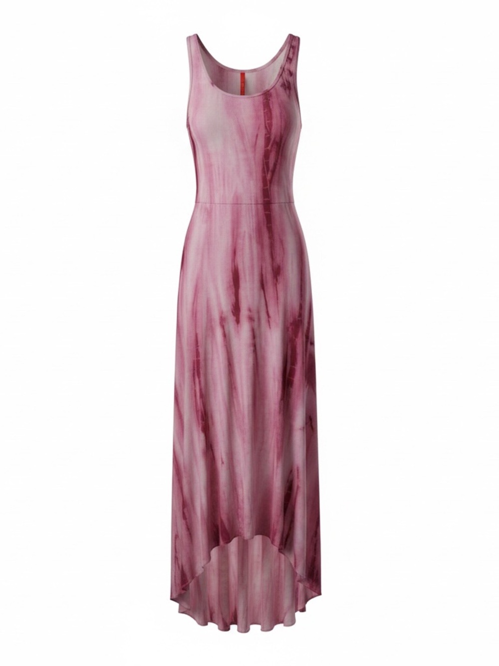Sleeveless Pink Tie-Dye Maxi Dress